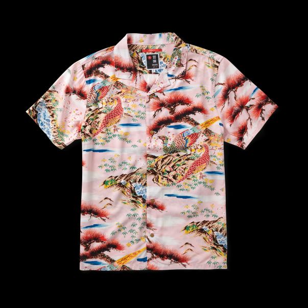 Shirts Men Gonzo Camp Collar Shirt Versatile Aloha From Japan Pink Cherry Blossom