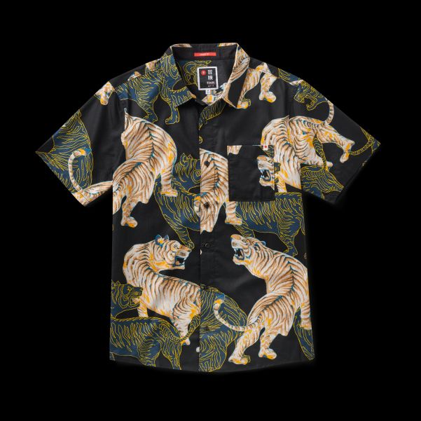 Journey Shirt Aloha From Japan Black Shadow Tiger Aesthetic Shirts Men