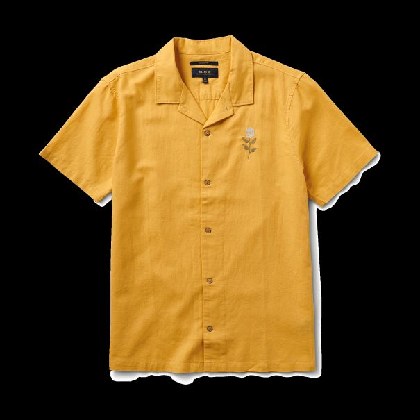 Price Meltdown Gonzo Camp Collar Shirt Dusty Gold Kampai Men Shirts