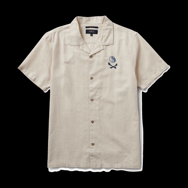 Shirts Men Handcrafted Bone Kampai Gonzo Camp Collar Shirt