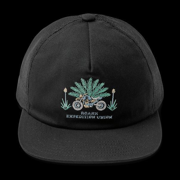Tailor-Made Hats Men Moto Trucker Snapback Hat Black