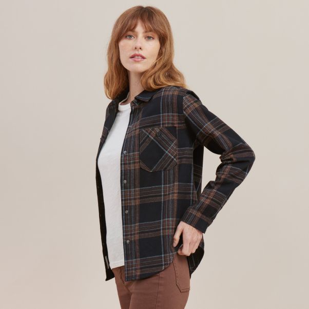 Long-Lasting Black Alpine Long Sleeve Flannel Flannels Women