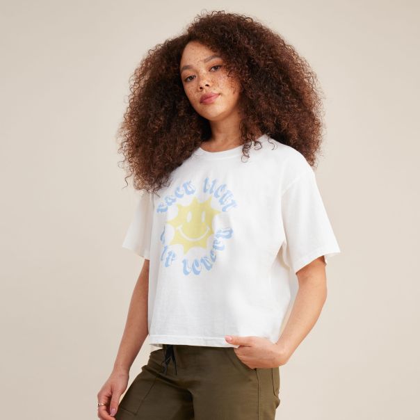 Contemporary Tees Pack Light Boxy Crop Premium Tee Women Off White