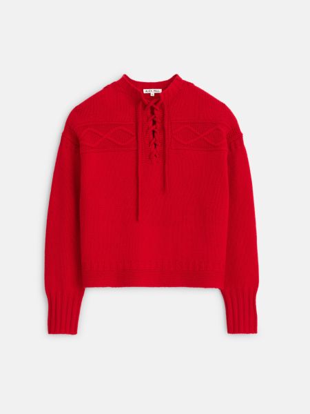 Crimson Alex Mill Jules Drawstring Crew In Merino Wool Exclusive Offer Sweaters Women