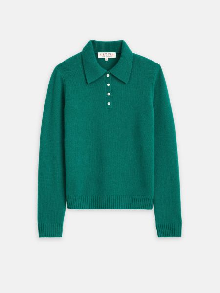 Sweaters Kelly Green Affordable Alex Mill Alice Polo In Cashmere Women