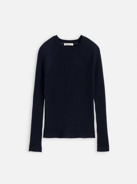 Alex Mill Ribbed Crewneck Sweater Women Reliable Navy Sweaters