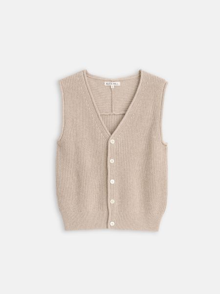Eldridge Sweater Vest Alex Mill Exclusive Women Oatmeal Sweaters