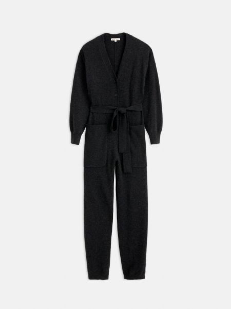 Inviting Sweater Jumpsuit In Cashmere Women Jumpsuits Alex Mill Charcoal Grey