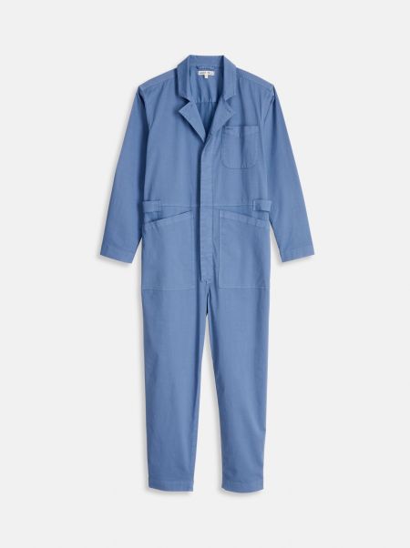 High Quality Alex Mill Jumpsuits Standard Jumpsuit In Cotton Twill Women Flight Blue