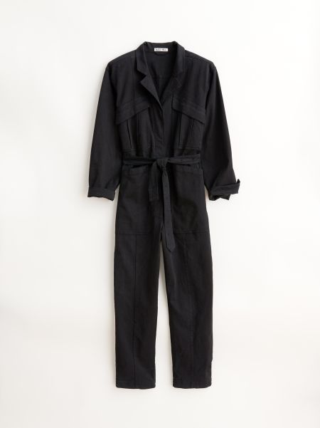 Black Cozy Alex Mill Jumpsuits Expedition Jumpsuit In Washed Twill Women