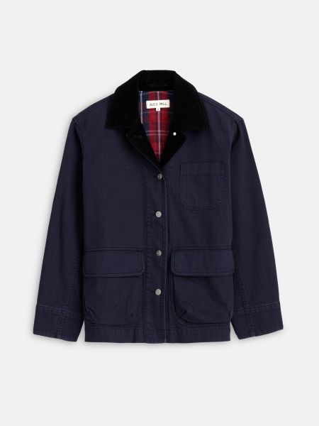Alex Mill Dark Navy Jackets & Outerwear Delicate Mel Jacket In Herringbone Cotton Women