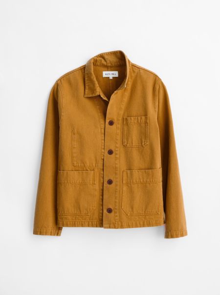 Golden Khaki Alex Mill Sumptuous Women Britt Work Jacket In Recycled Denim Jackets & Outerwear