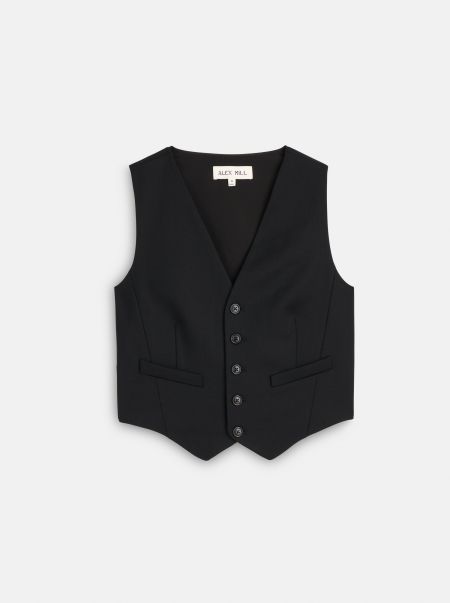 Shirts & Tops Alex Mill Suit(Ish) Vest In Italian Wool Gabardine Midnight Women Cheap