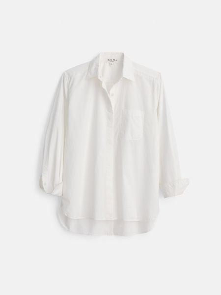 Fashionable Women Shirts & Tops Double-Button Shirt In Paper Poplin White Alex Mill