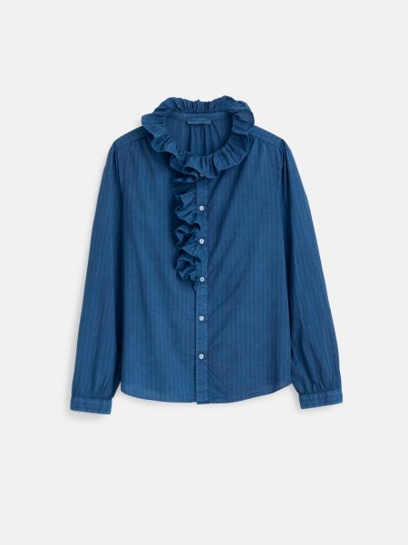Women Shirts & Tops Indigo Alex Mill Easy Indigo Dyed Lille Shirt In Medium Stripe