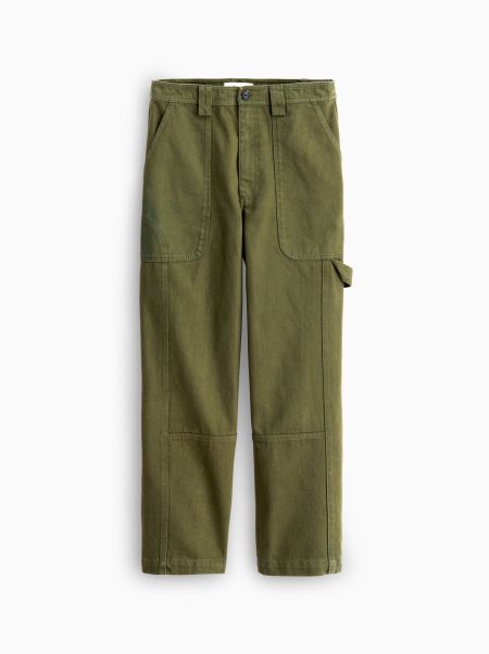 Army Olive Phoebe Pant In Recycled Denim Women Pants Alex Mill Vivid