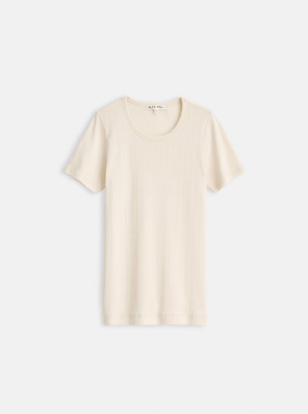 Alex Mill Women Offer Remy Pointelle Tee Tees & Tanks Off White