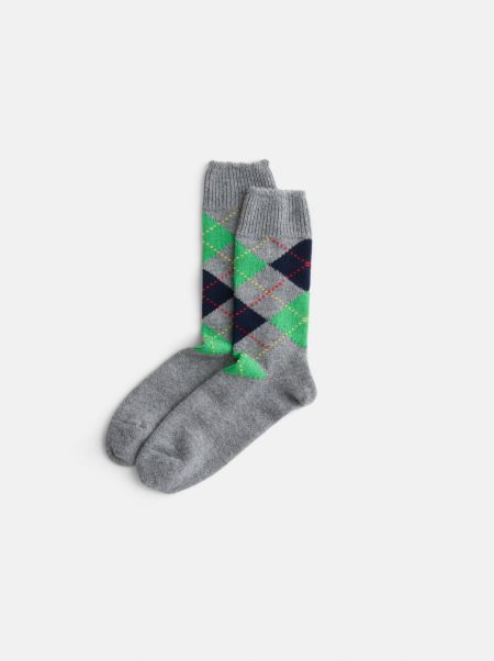 Alex Mill Accessories Women Argyle Sock In Cashmere Discount Grey