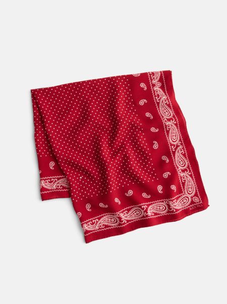 Alex Mill Women Quality Italian Bandana Scarf In Wool Accessories Red