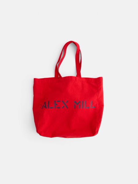 Garment Dyed Alex Mill Tote Red Exceptional Women Accessories