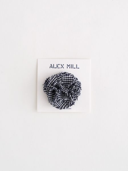 Alex Mill Accessories Black Gingham Sleek Single Rosette Women