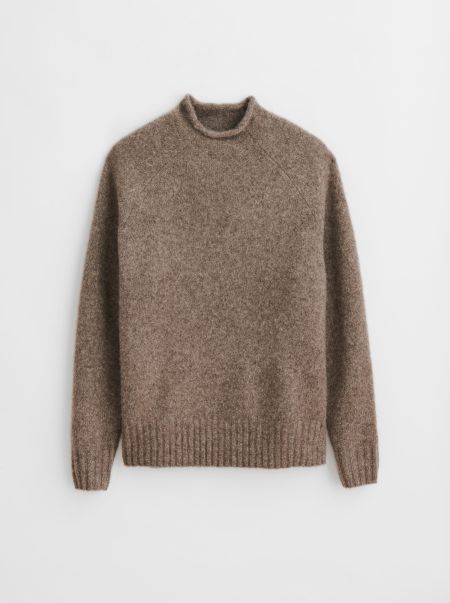 Alex Mill Men Buy Sweaters & Sweatshirts Chestnut Alex Rollneck Sweater In Alpaca