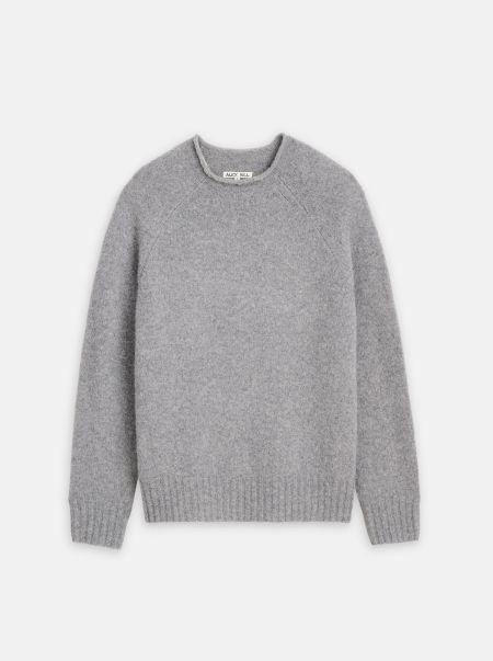 Alex Mill Sweaters & Sweatshirts Men Heather Grey Secure Alex Rollneck Sweater In Alpaca