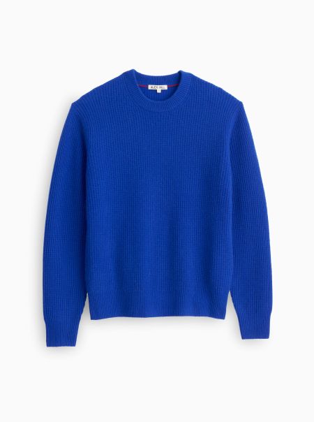 Alex Mill Jordan Sweater In Washed Cashmere Professional Cobalt Sweaters & Sweatshirts Men