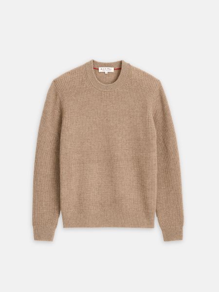 Taupe Lowest Price Guarantee Men Sweaters & Sweatshirts Jordan Sweater In Washed Cashmere Alex Mill
