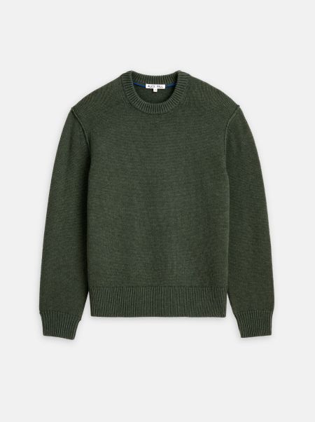 Men Alex Mill Weston Pullover In Wool Cotton Sweaters & Sweatshirts Heather Forest Timeless