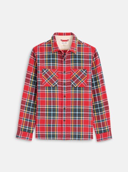 Special Chore Shirt In Red Plaid Flannel Men Alex Mill Bright Red Shirts
