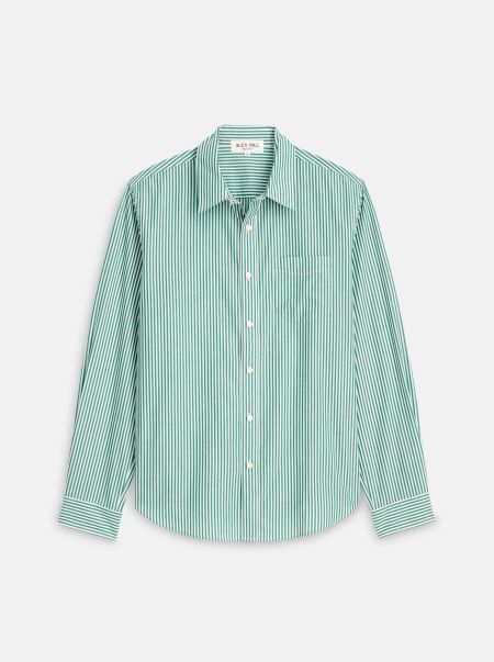 Shirts Alex Mill Mill Shirt In Striped Portuguese Poplin Men Green/White Handcrafted
