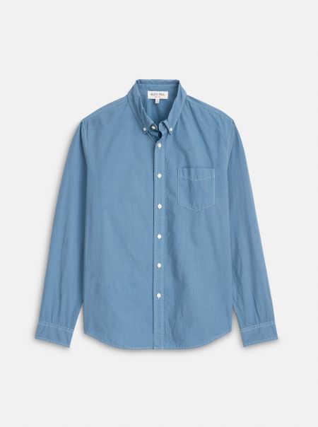 Shirts Alex Mill Faded Delft Blue Mill Shirt In Paper Poplin Men Shop