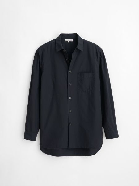 Men Alex Mill Luxurious Shirts Washed Black Easy Shirt In Paper Poplin