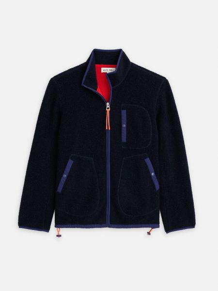 Men Jackets & Coats Alta Sherpa Jacket In Italian Wool Alex Mill Dark Navy Affordable