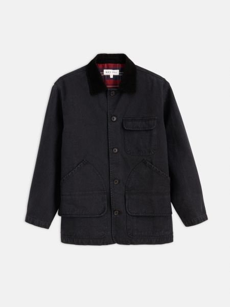 Washed Black Men Functional Alex Mill Frontier Jacket In Recycled Canvas Jackets & Coats
