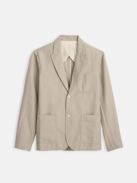 Silver Cloud Trendy Mercer Blazer In Cotton Linen Alex Mill Jackets & Coats Men