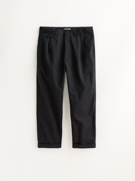 Pants Black Standard Pleated Pant In Chino Men Accessible Alex Mill