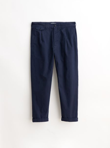 Pants Standard Pleated Pant In Chino (Long Inseam) Dark Navy Alex Mill Men Unbelievable Discount