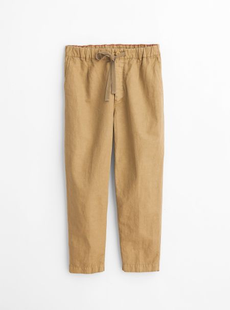 Alex Mill Men Pull On Pant In Cotton Linen Cutting-Edge Vintage Khaki Pants