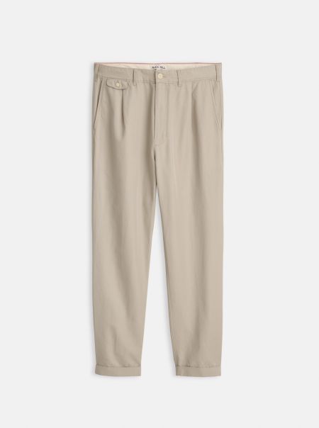Alex Mill Silver Cloud Dependable Men Standard Pleated Pant In Cotton Linen Pants