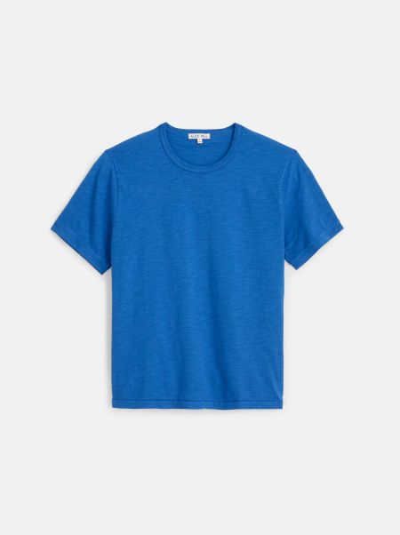 Washed Cobalt Men Alex Mill Reliable Tees & Polos Standard T Shirt In Slub Cotton