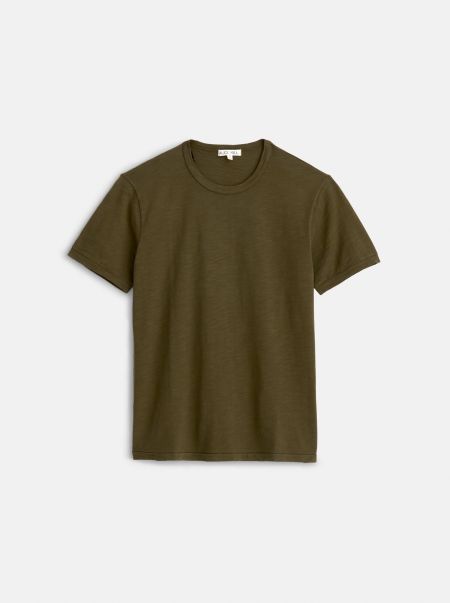 Men Faded Deep Olive Standard T Shirt In Slub Cotton Alex Mill Tees & Polos Shop