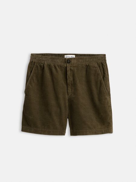 Efficient Alex Mill Men Military Olive Shorts Pull On Short In Fine Wale Corduroy