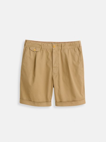 Vintage Khaki Alex Mill Ergonomic Men Pleated Chino Shorts Shorts